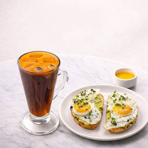 Avocado & Egg On Toast + Iced Americano