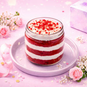 Redvelvet Cheese Jar Cake