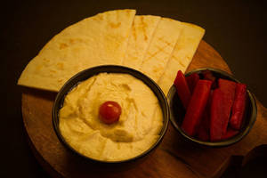 Hummus Pita Bread And Pickle