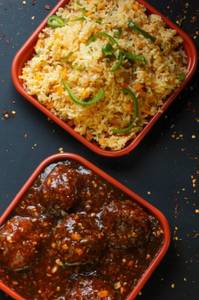 Veg Fried rice with manchurain