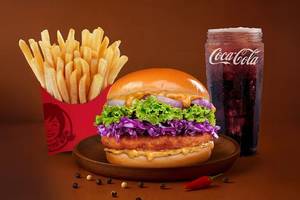 Cajun Spicy Chicken Burger Combo.