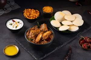 Mini Idlis with Guntur Chicken Curry