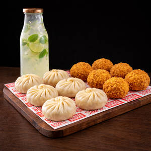 Veg Kurkure Momos, Steamed Momos & Mocktail Combo