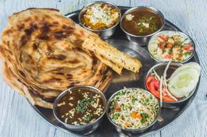 Paratha Thali With Rice