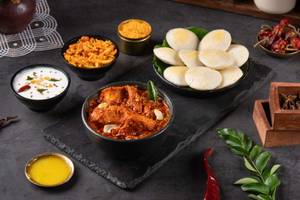 Mini Idlis with Chicken Ghee Roast Curry