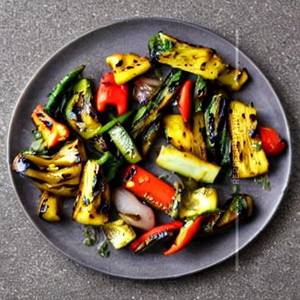 Char Grilled Exotic Vegetables & Wilted Spinach 