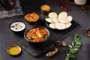 Mini Idlis with Chicken Pulusu Curry