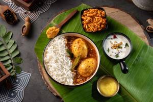 Egg Pulusu Rice Bowl