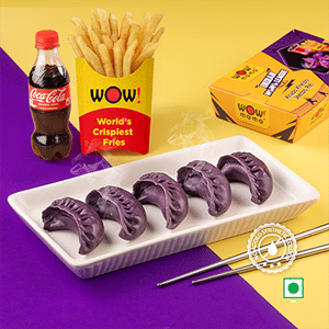 Veg Knights Steam Momo 5pcs + Regular OG Fries + Coke 250ml