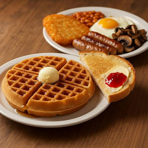 Waffle American Breakfast Platter