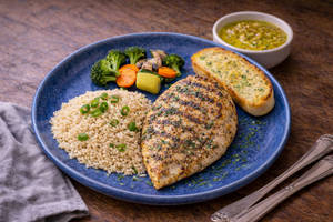 Grilled Chicken Breast With Choice Of Sauce.