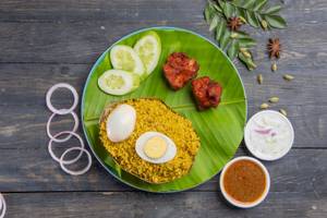 Egg Biriyani With Kebab (2 Pcs)