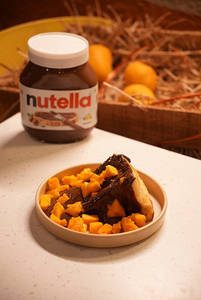 Nutella Mango Basque Cheesecake