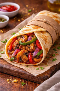 Chilly Mushroom Kathi Roll