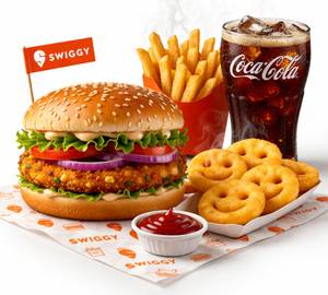 French Fries +Veg Burger +Smile+Coke