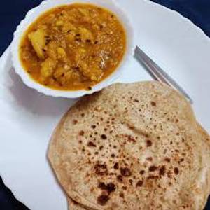 Plain Paratha with Sabzi