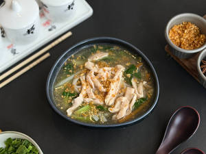 Chicken Noodle Soup With Burnt Garlic