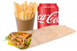 Veg Signature Wrap, Fries and Coke
