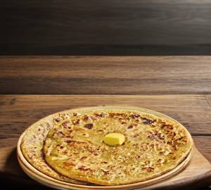 Aloo paratha with butter
