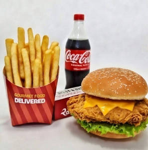 Crispy Chicken Burger + Fries + Coke ( Bestseller )