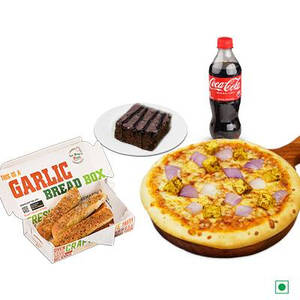 Onion Paneer Pizza+3 Pcs Stick+ Mini Brownie+ 250ml Soft Drink
