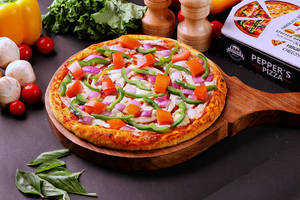 Paneer with onion and capsicum with sauce pizza("8")
