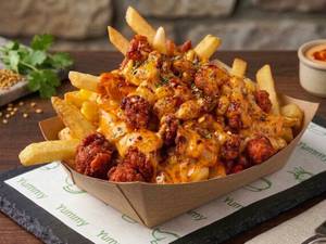 Chicken tikka cheesy fries