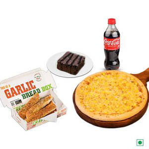 Sweet Corn Pizza+3 Pcs Stick+ Mini Brownie+ 250ml Soft Drink