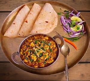 Roti 3 + egg bhuji curry 2 eggs