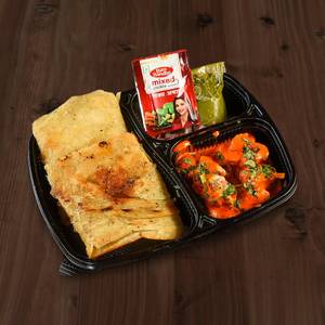 2 Laccha paratha with chicken tikka butter masala [4 pieces]