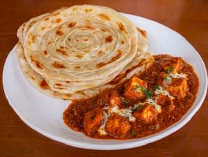 Parotta3+ paneer butter masala curry