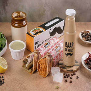 Chicken Seekh Roll With Butter Chicken Roll & 1 Cold Coffee