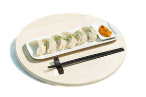 Chicken Momo With Sesame Spicy Sauce