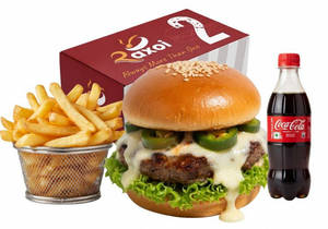Grilled Mexican Chicken Burger + Burger + Crispy Fries + Coke (bestseller In Grilled Burgers)