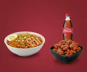 Hakka Noodles Chicken+chicken Manchurian+250ml Cold Drinks