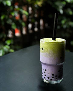 Spl Matcha Taro Boba Tea.