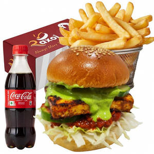 Grilled Paneer Tikka Protein Burger ( Burger + Crispy Fries + Coke )