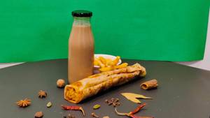 Veg Roll + Fries + Cold Coffee