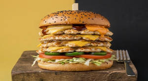 Cheesy Chicken Smash Burger ( Quadruple )