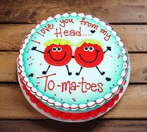 Love Couple Colour Full Red Velvet Cream Cake
