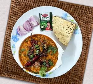 Dal Khichdi With Tadka And Roasted Papad