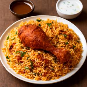 Chicken Fry Peice Biryani Serve 1