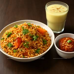 Veg Biryani With Double Ka Metha And Badam Milk