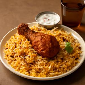 Chicken Fry Peice Biryani Serve 1