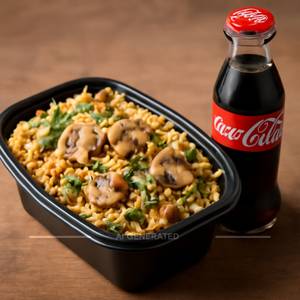 Mushroom Biryani Small 500ml Pack with Coke 200ml