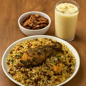 Gongura Chicken Biryani With Double Ka Meetha And Badam Milk