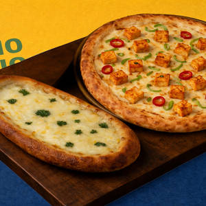 Peppy Paneer Pizza + Italian Cheese Garlic Bread Combo