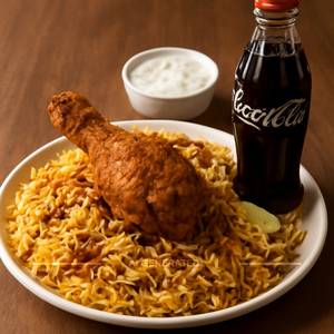 Chicken Fry Piece Biryani Single with Coke 200ml                   