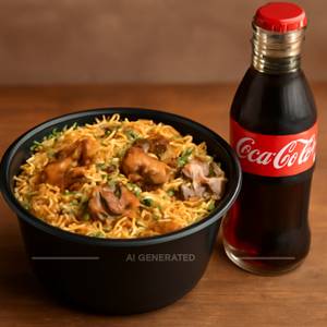 Mushroom Biryani Small 500ml Pack with Coke 200ml                                 