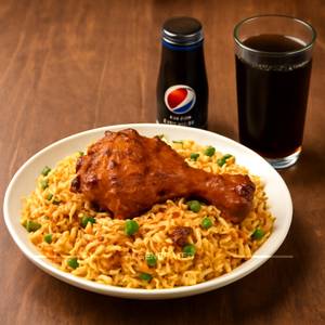 Chicken Fry Biryani [Full] With Pepsi Soft Beverage [250 Ml]